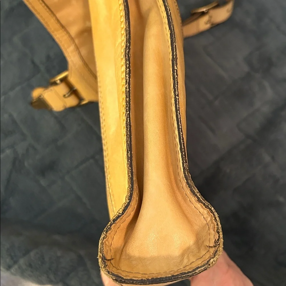 Fossil Yellow Leather Crossbody Bag